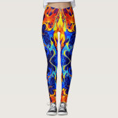 bunte Mischung aus Neonfarben, die auf schwarz wir Leggings (Vorderseite)