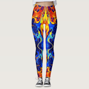 bunte Mischung aus Neonfarben, die auf schwarz wir Leggings