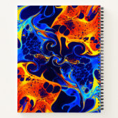 bunte Mischung aus Neonfarben, die auf schwarz wir Notizblock (Rückseite)