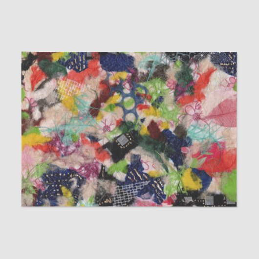 Bunte Mixed Media Pop Art Collage Seidenpapier (Vorderseite)