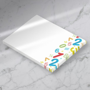 Bunte moderne 123 Zahlen Mathematik Post-it Klebezettel