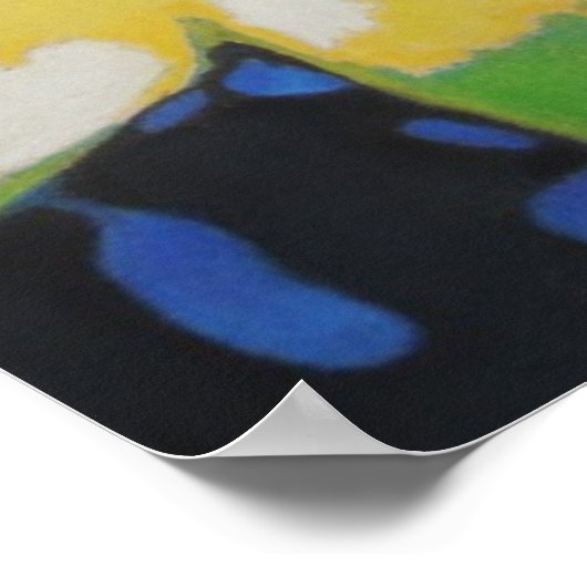 bunte moderne Blume abstrakte Kunst Poster (Ecke)