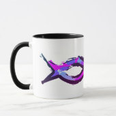 Bunte moderne Itchus christliche Fische - Tasse (Links)