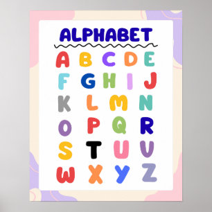 Bunte moderne Regenbogen-ABC-Poster Poster
