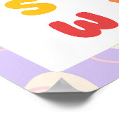 Bunte moderne Regenbogen-Alphabet-Tabelle-Poster Poster (Ecke)