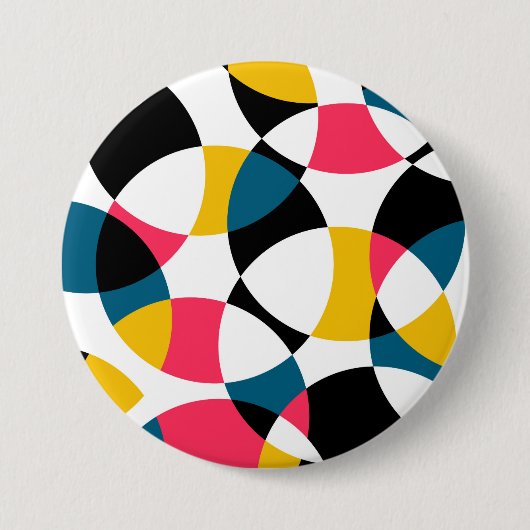 Bunte, moderne, trendy, coole Kreisgraphik Button (Vorderseite)