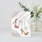 Bunte Modeschuhe Postkarte (Stehend Vorderseite)
