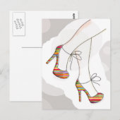 Bunte Modeschuhe Postkarte (Vorne/Hinten)