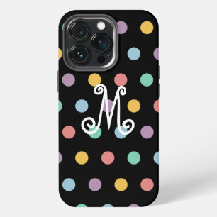 Bunte Monogramm-Punkte iPhone 13 Pro Hülle