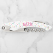 Bunte Monogramm-Streusel Name Kellnermesser (Vorderseite)