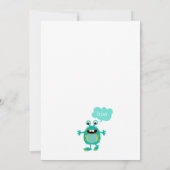 Bunte Monster Geburtstagsparty Einladung (Rückseite)