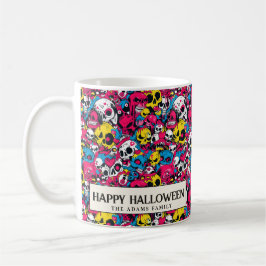 Bunte Monster und Skulpturen Halloween Kaffeetasse