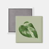 Bunte Monstera Albo Magnet (Vorderseite/Rückseite)