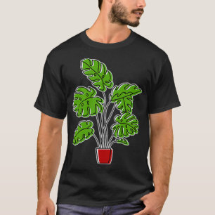 Bunte Monstera-Geschenk-Gartenbau-Pflanze I Nasse T-Shirt