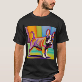 Bunte Mops-Kunst Abstrakte Mops-Kunst Regenbogen-M T-Shirt