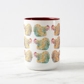 Bunte Mosaik-Hennen Zwei-Ton Tasse (Mittel)