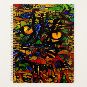 Bunte Mosaik-Katz-Kunst Prin Planer
