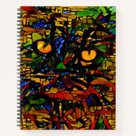 Bunte Mosaik-Katzen-Kunst Prin Notizblock