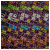 Bunte Mosaik-Muster-Leinwand rustikales #4 Stoff (Nahaufnahme)