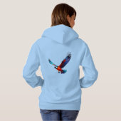 Bunte Möwe im Flug Hoodie (Schwarz voll)