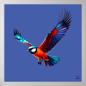 Bunte Möwe im Flug Poster (Vorne)