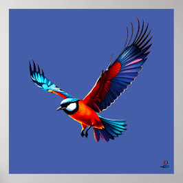 Bunte Möwe im Flug Poster