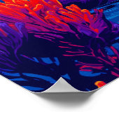 Bunte Möwenflug über lebendiger Küste Poster (Ecke)