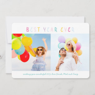 Bunte multi Karte des neuen Jahres des Fotos