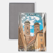 Bunte München Deutschland Frauenkirche Magnet (Vorderseite/Rückseite)