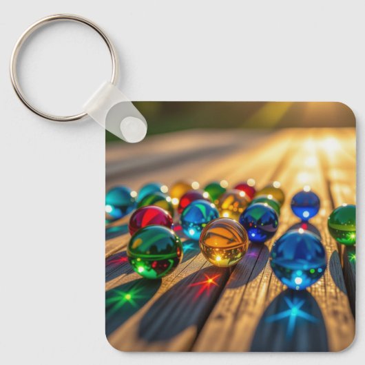 Bunte Murmeln Schlüsselanhänger  (Vorderseite)