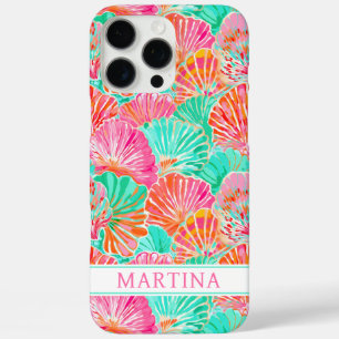 Bunte Muscheln Monogramm iPhone 16 Pro Max Hülle
