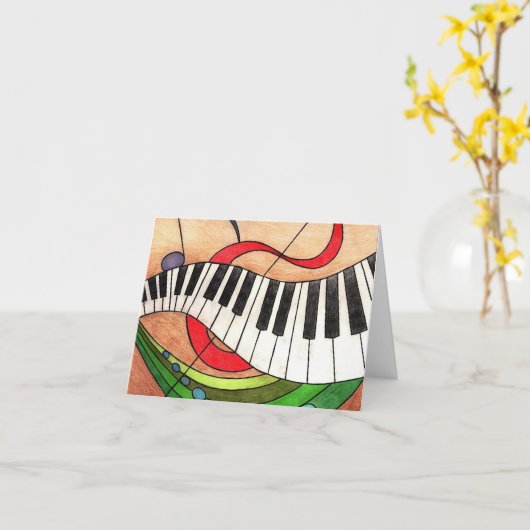 Bunte Musik Karte (Gelbe Blume)