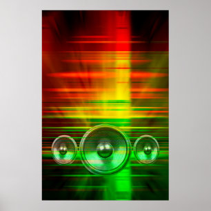 Bunte Musik-Lautsprecher Poster