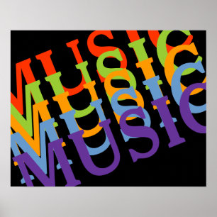 bunte musikalische Wände Poster