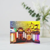 Bunte Musikautomaten Postkarte (Stehend Vorderseite)