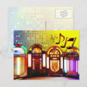 Bunte Musikautomaten Postkarte (Vorne/Hinten)