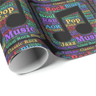 Bunte Musikgenres Geschenkpapier