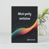 bunte Musikmelodie Einladung (Stehend Vorderseite)