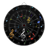 bunte Musiknoten Dartscheibe (vorne)
