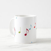 bunte Musiknoten Kaffeetasse (Vorderseite Links)