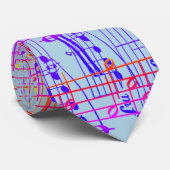 Bunte Musiknoten Krawatte (Gerollt)
