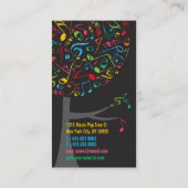 Bunte Musiknoten-Pop-Baum-Visitenkarte Visitenkarte (Rückseite)