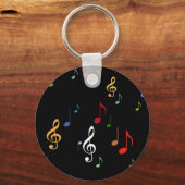 bunte Musiknoten Schlüsselanhänger (Rückseite)