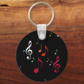 bunte Musiknoten Schlüsselanhänger (Vorderseite)