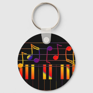 Bunte Musiknotenillustration Schlüsselanhänger