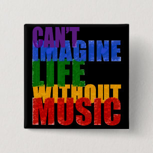 bunte Musiktypografie Button