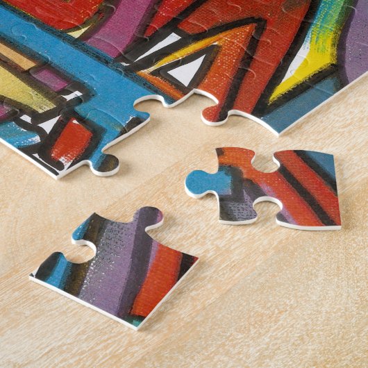Bunte mutige geometrische abstrakte moderne Kunst Puzzle (Seite)
