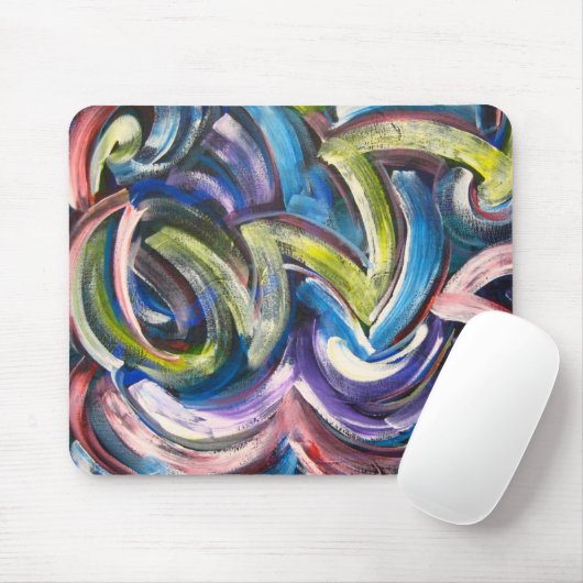Bunte mutige handgemalte Brushstrokes Mousepad (Mit Mouse)
