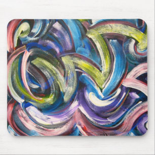 Bunte mutige handgemalte Brushstrokes Mousepad