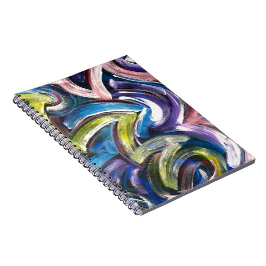 Bunte mutige handgemalte Brushstrokes Notizblock (Rechte Seite)